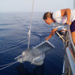 mise à l'eau du filet manta