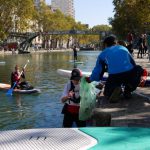 ramassage de déchets au canal saint-martin