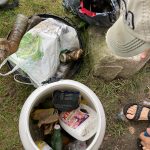 Déchets ramassés sur le Rhin