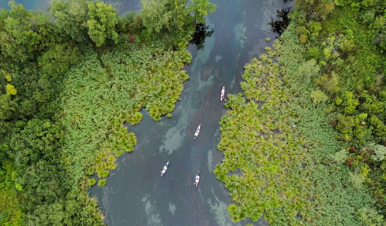 Photo a&eacute;rienne cano&eacute; sur le Rhin
