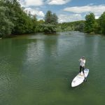 Séverine en paddle en Slovénie