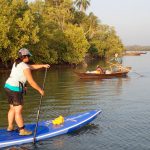 Melanie en paddle au Myanmar